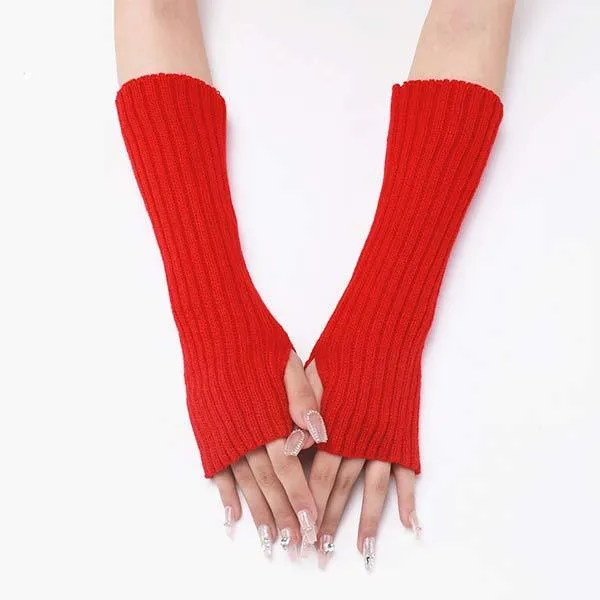 Knitted Warm Half Finger Fingerless Arm Sleeves 70444179C