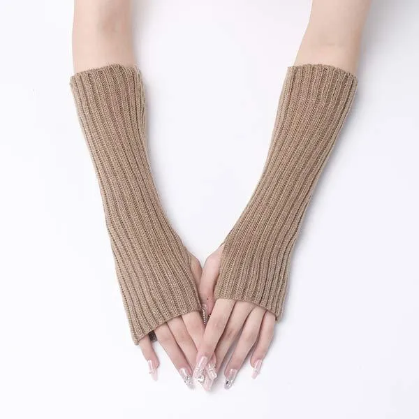 Knitted Warm Half Finger Fingerless Arm Sleeves 70444179C