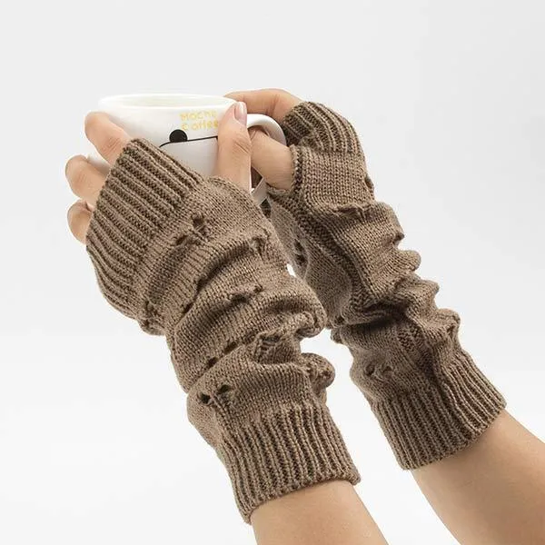 Knitted Wool Warm Open Toe Arm Sleeves 64027272C