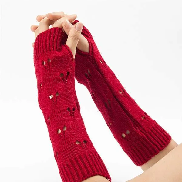 Knitted Wool Warm Open Toe Arm Sleeves 64027272C