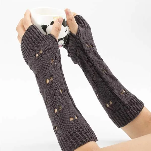 Knitted Wool Warm Open Toe Arm Sleeves 64027272C