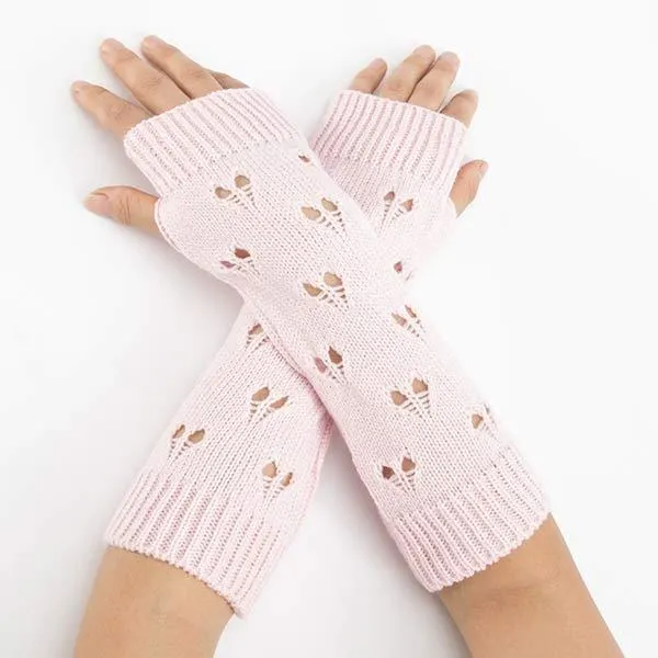 Knitted Wool Warm Open Toe Arm Sleeves 64027272C