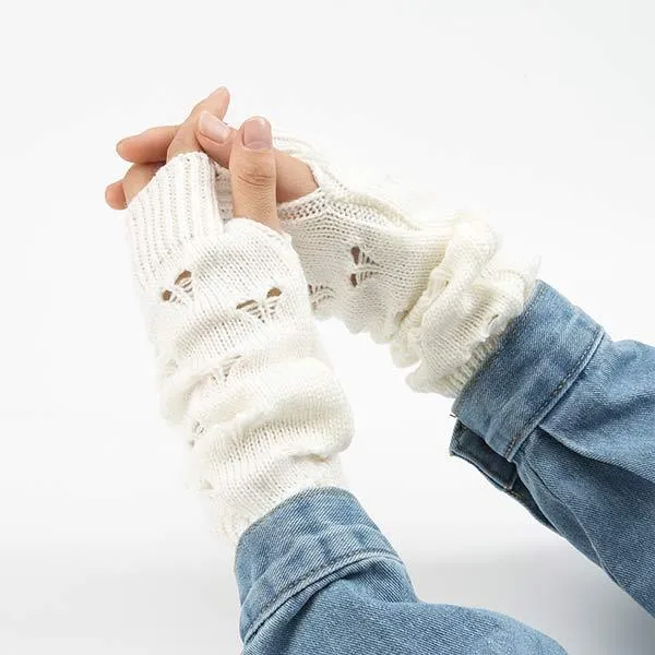 Knitted Wool Warm Open Toe Arm Sleeves 64027272C