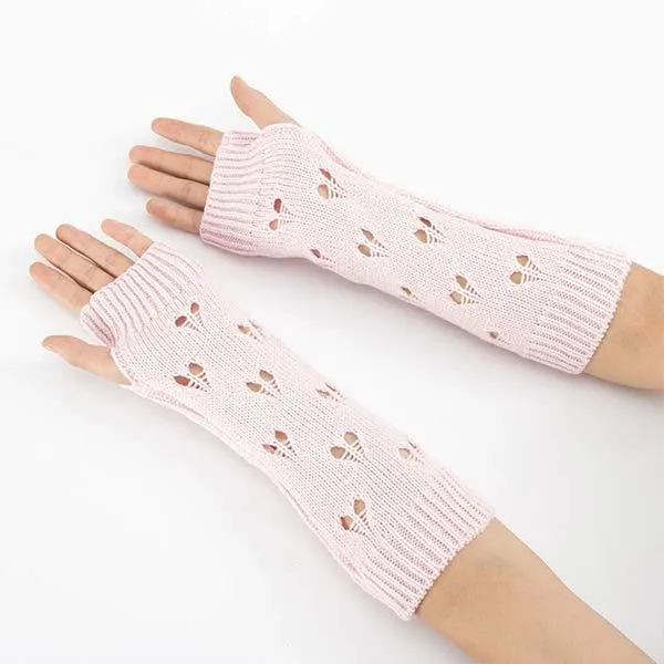 Knitted Wool Warm Open Toe Arm Sleeves 64027272C