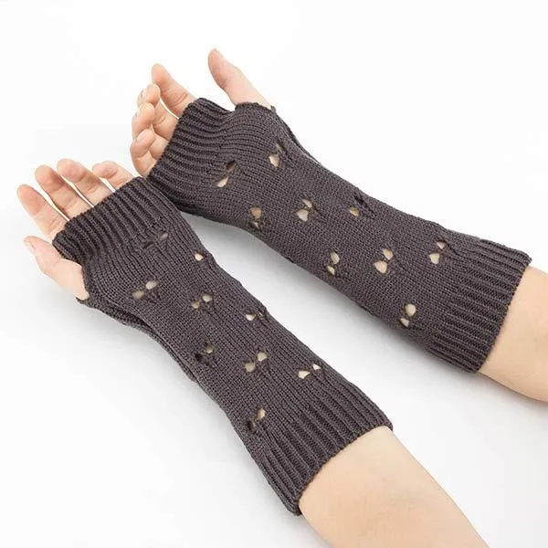 Knitted Wool Warm Open Toe Arm Sleeves 64027272C