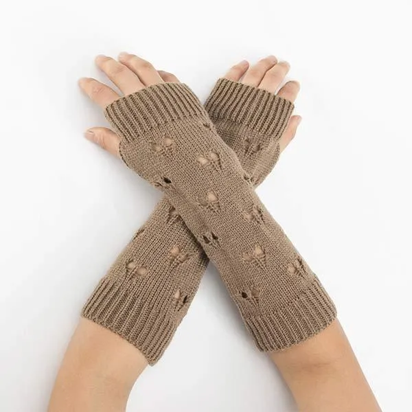 Knitted Wool Warm Open Toe Arm Sleeves 64027272C