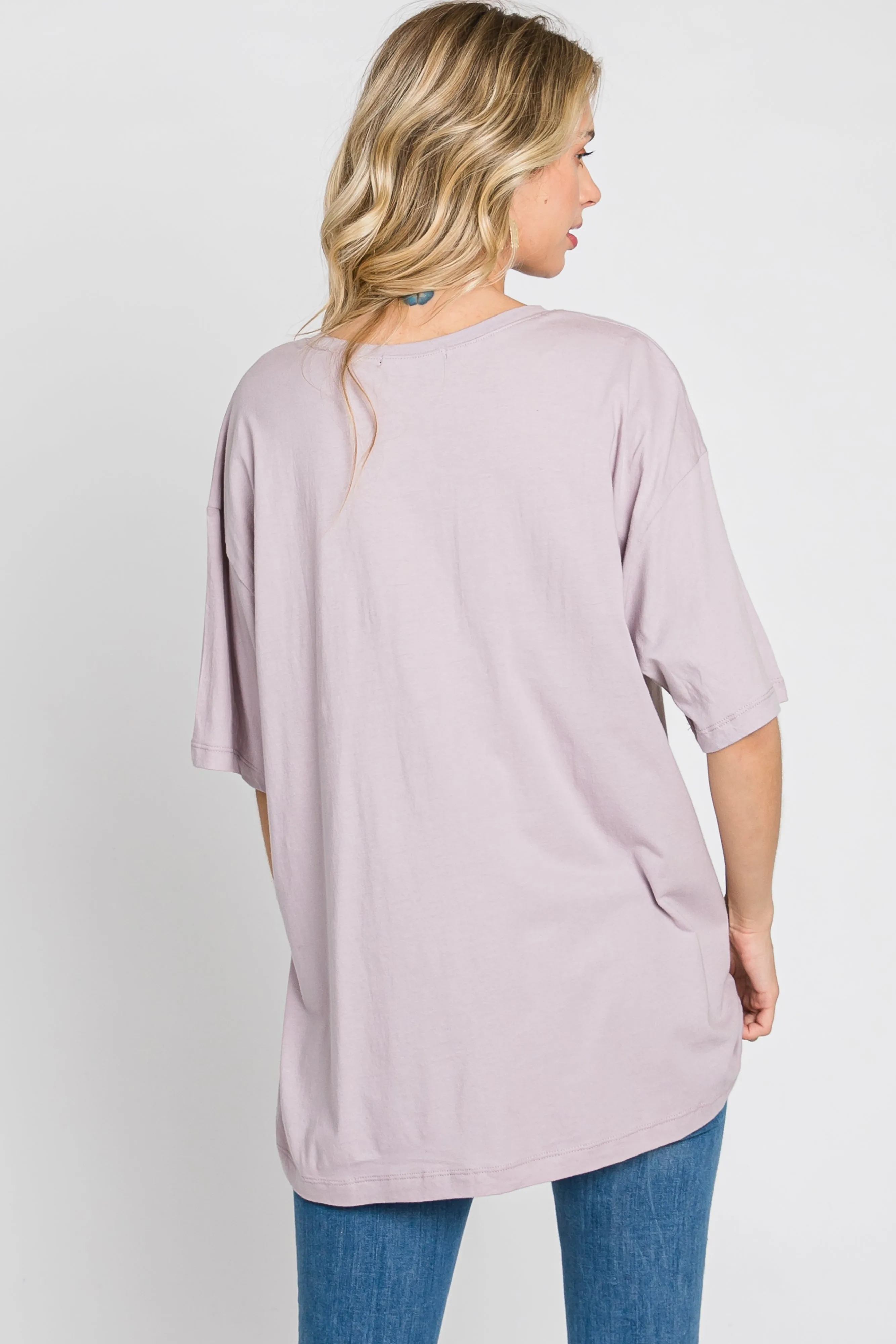 Lavender Basic Oversized Tee