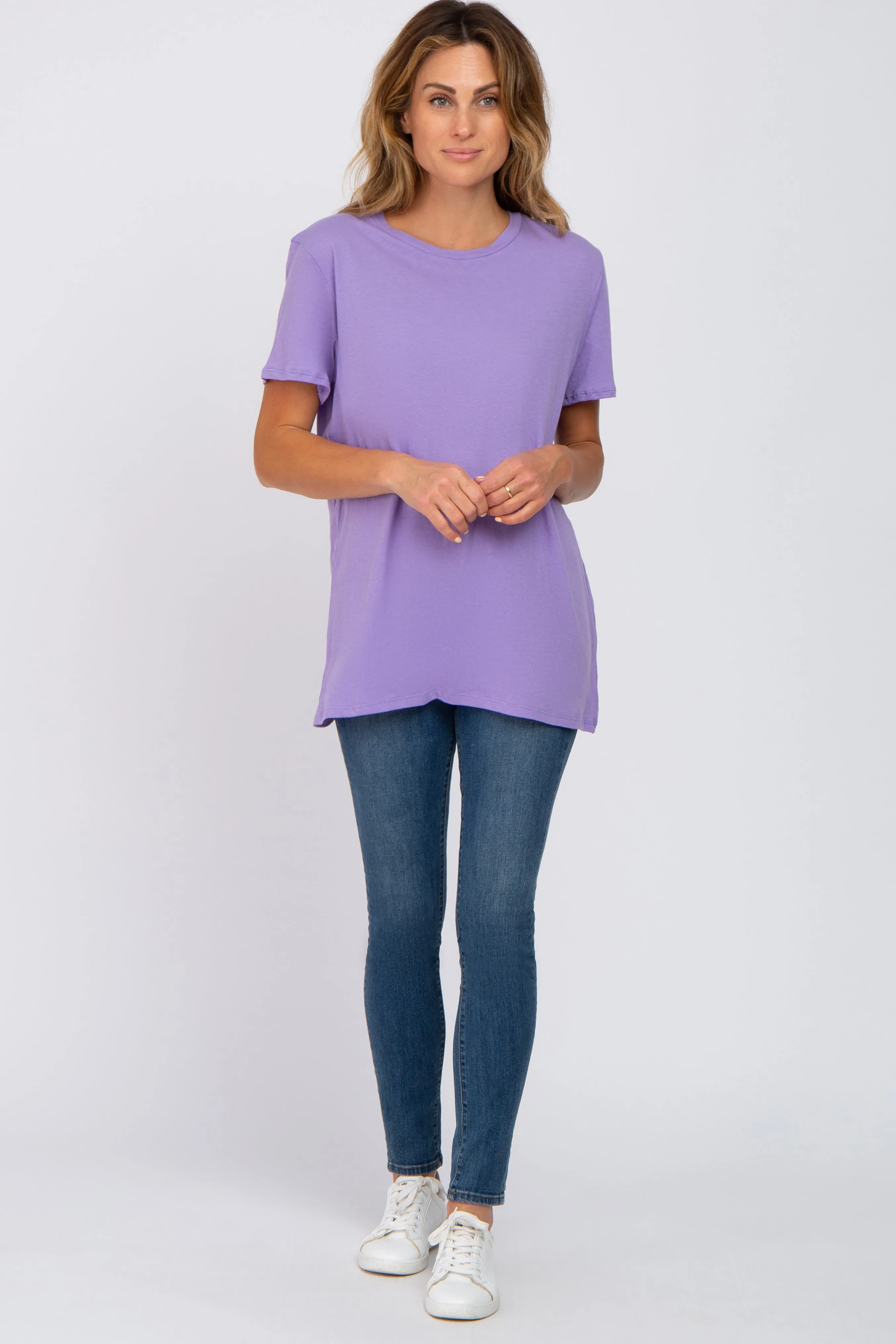 Lavender Oversized Short Sleeve Top