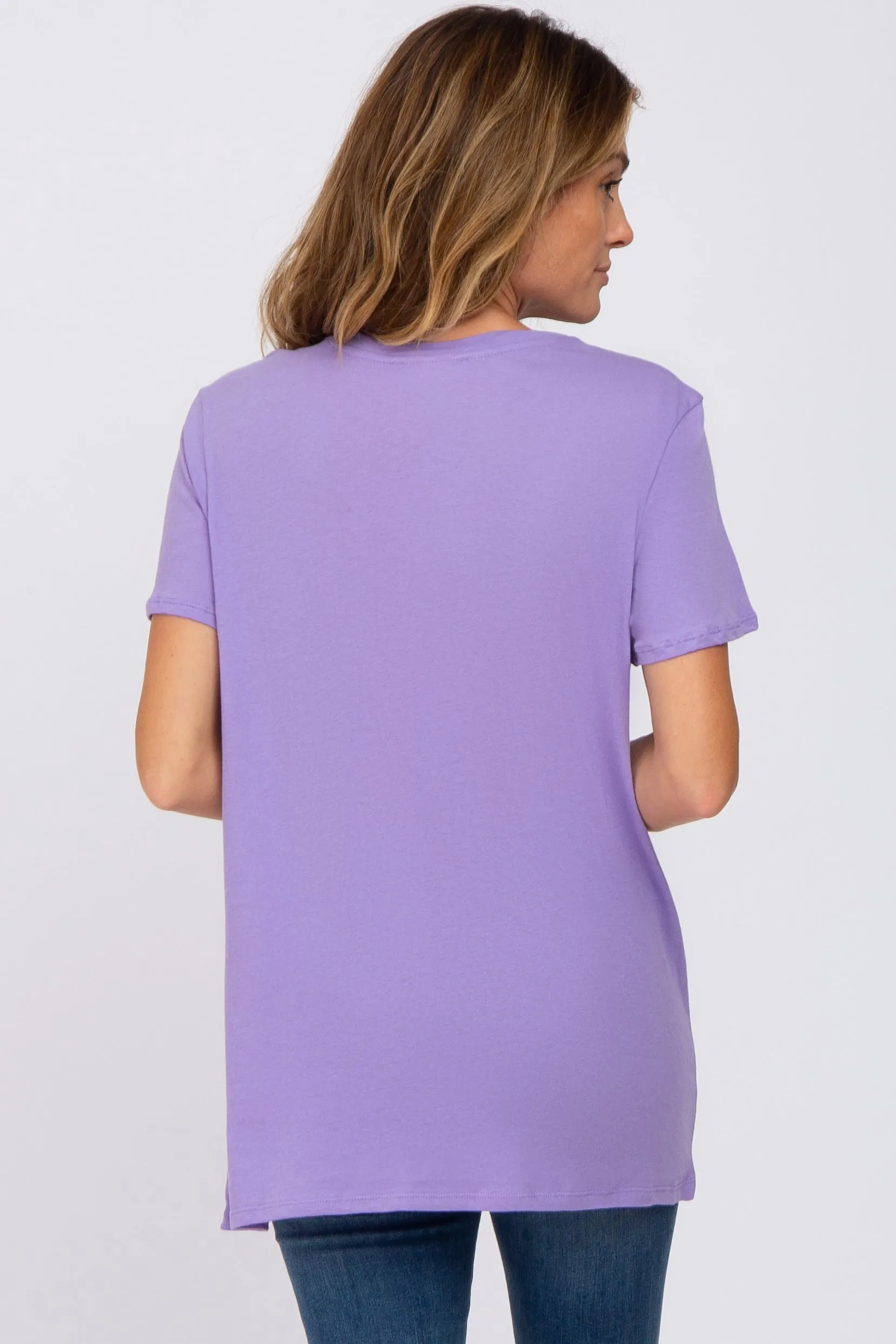 Lavender Oversized Short Sleeve Top