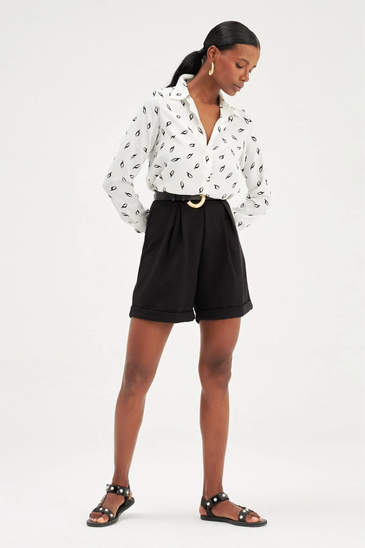 Layered Loose Shorts - BLACK