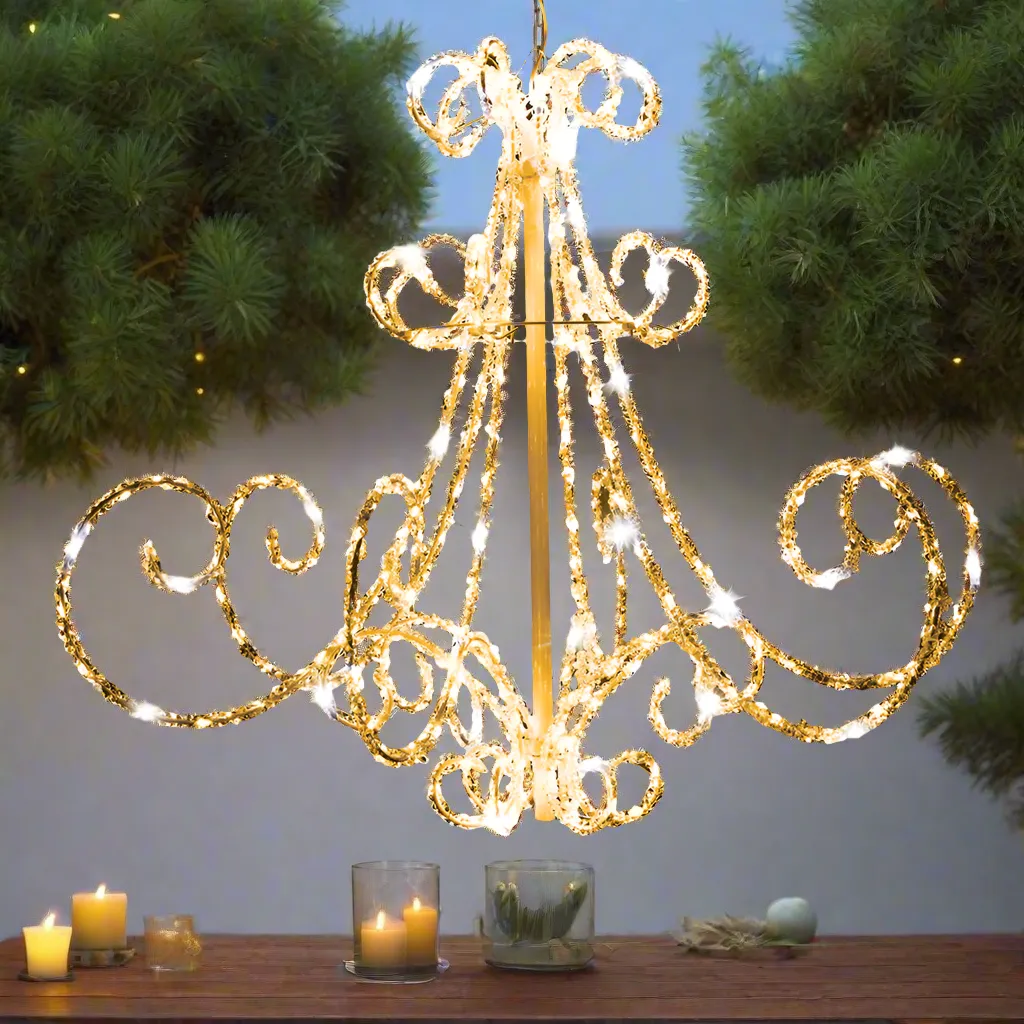 LED Warm with Cool Twinkling Acrylic Chandelier