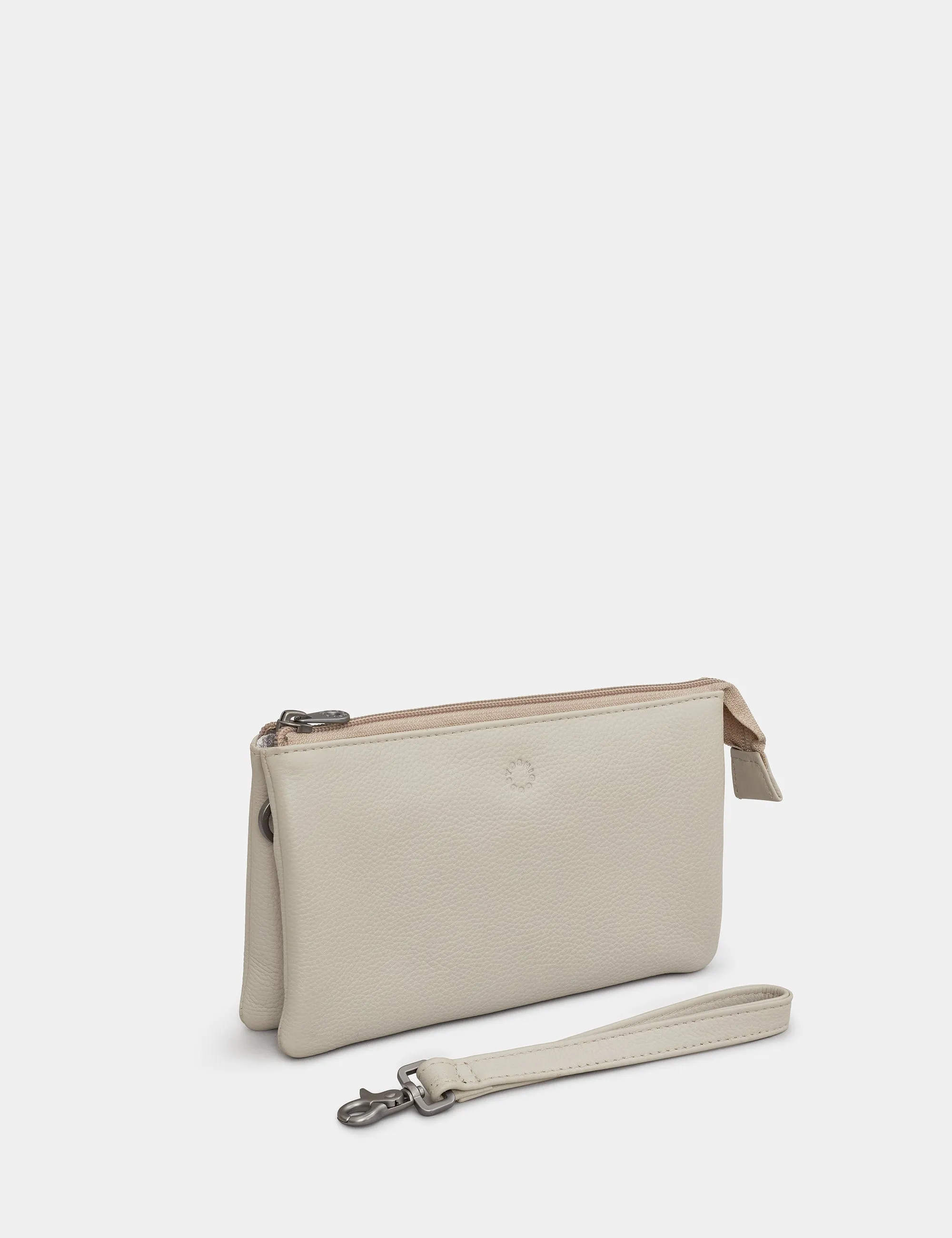 Logan Warm Grey Leather Mulitway Cross Body Bag