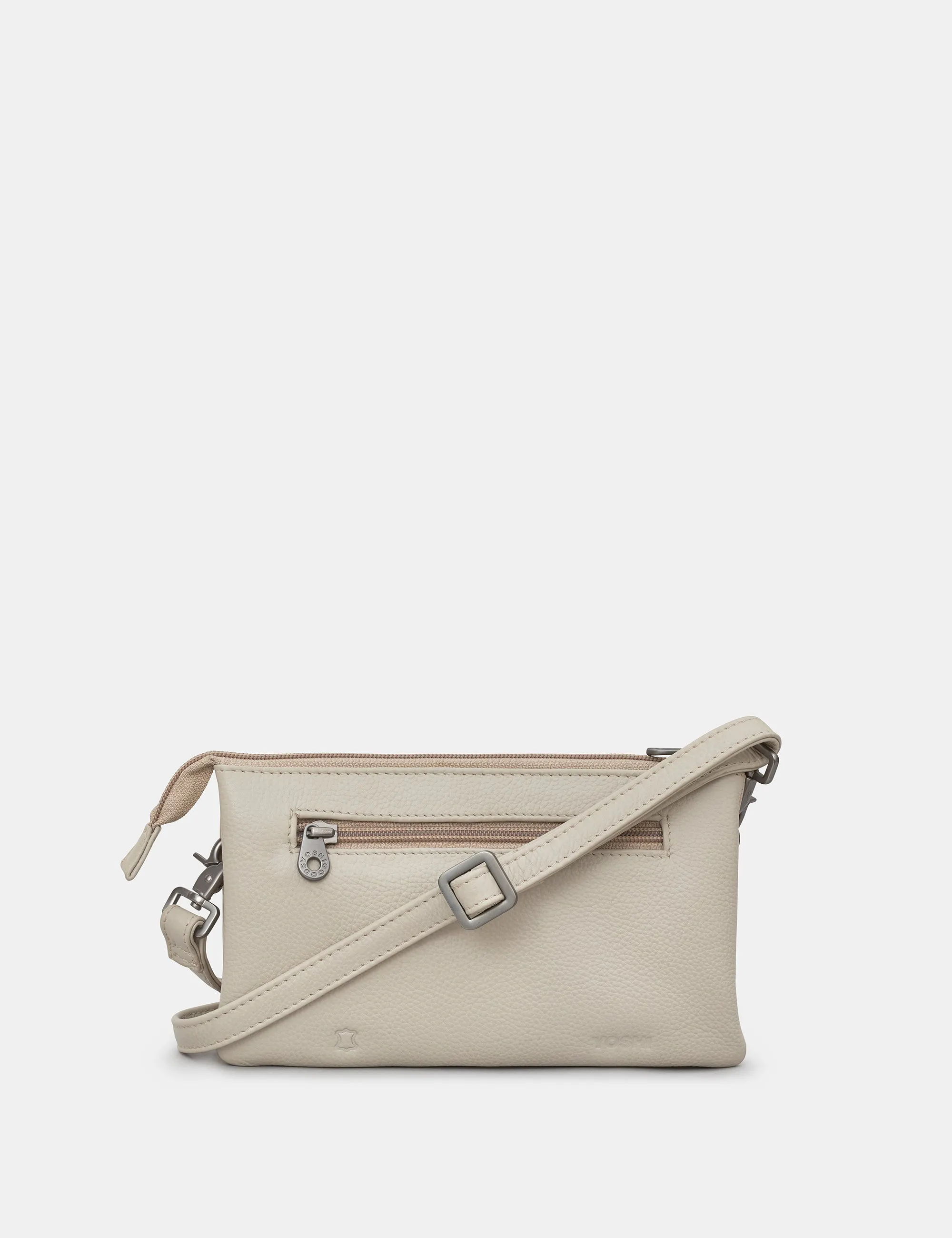 Logan Warm Grey Leather Mulitway Cross Body Bag