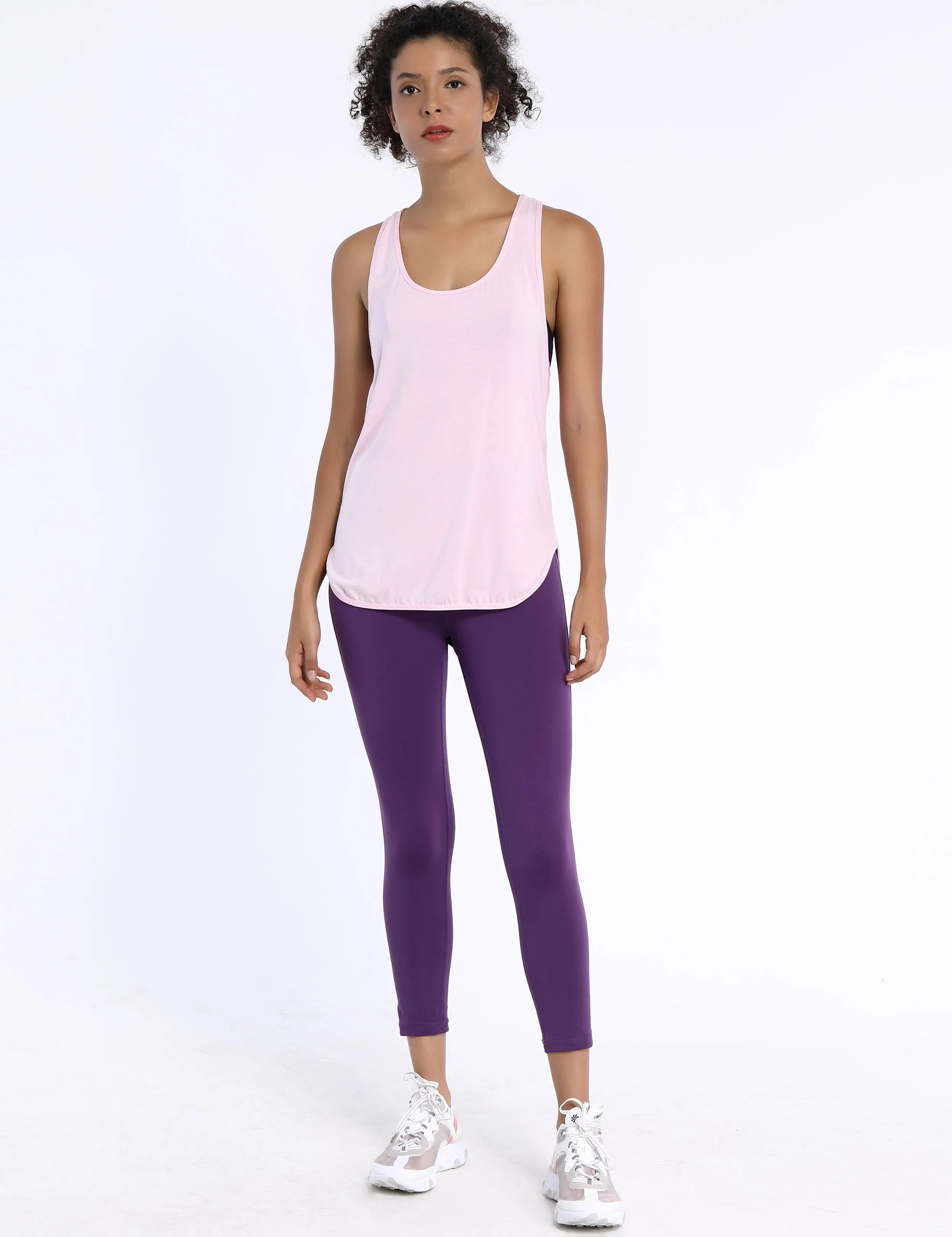 Loose Fit Racerback Tank Top lightpink