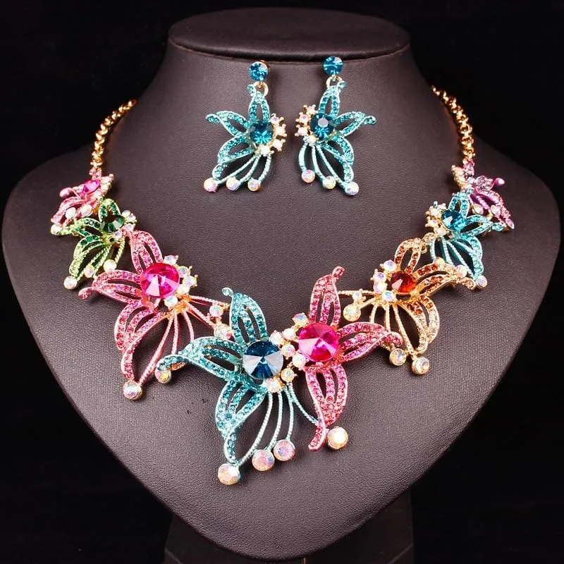 Luxury Crystal Flower Jewelry Set