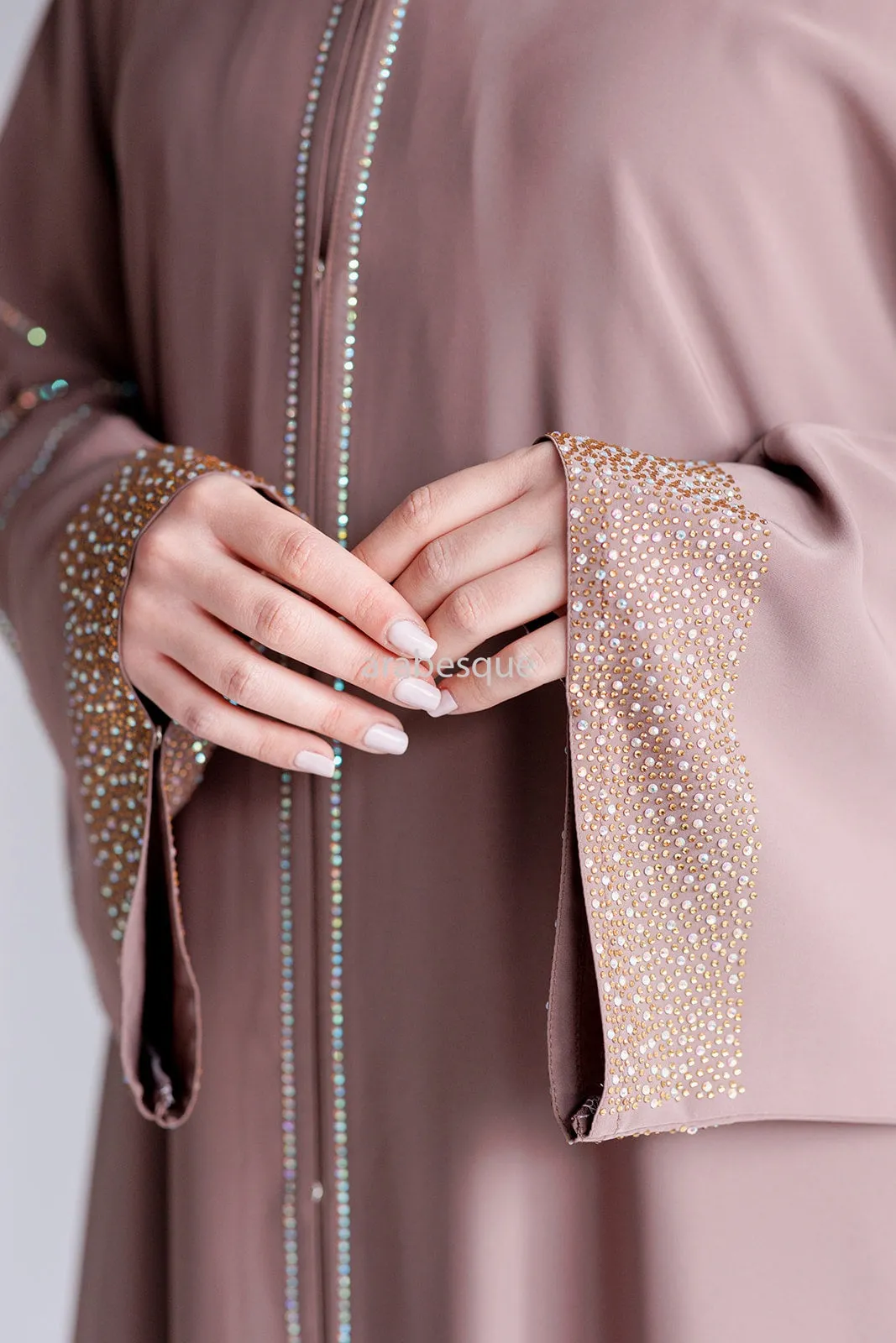 Luxury Nida Diamante Embellished Open Abaya