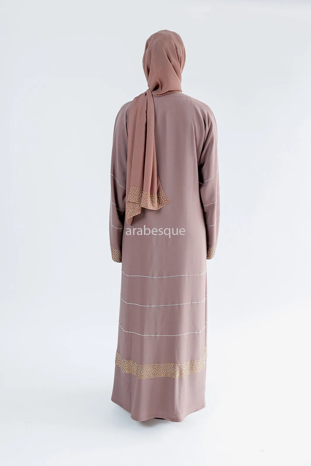 Luxury Nida Diamante Embellished Open Abaya