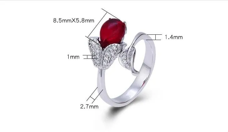 Luxury Ruby Ring - 925 Sterling Silver