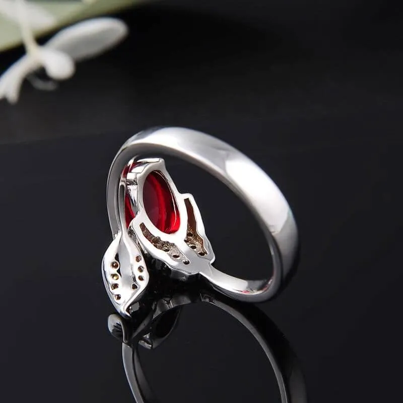 Luxury Ruby Ring - 925 Sterling Silver