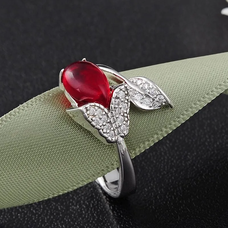 Luxury Ruby Ring - 925 Sterling Silver