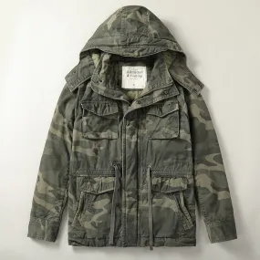 Military Thick Camo Pure Cotton Warm Parkas Men Jacket