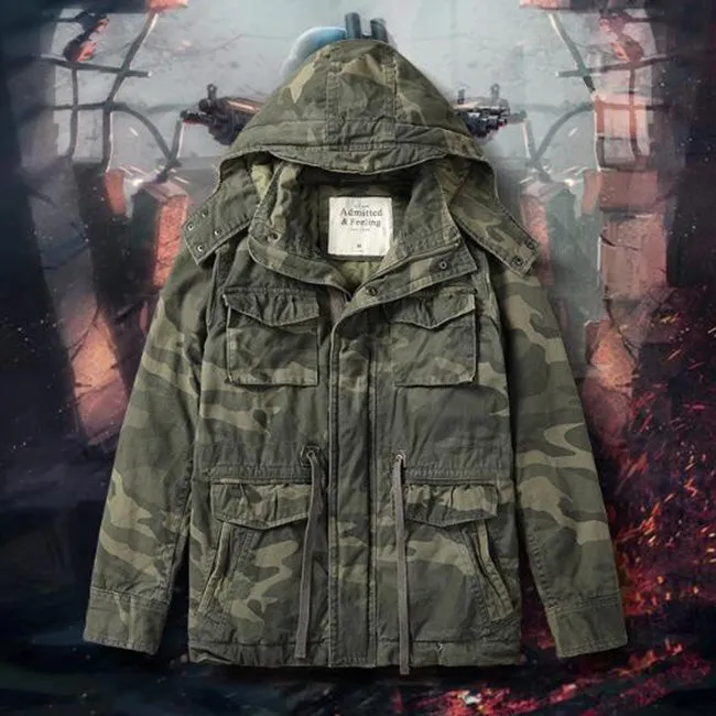 Military Thick Camo Pure Cotton Warm Parkas Men Jacket