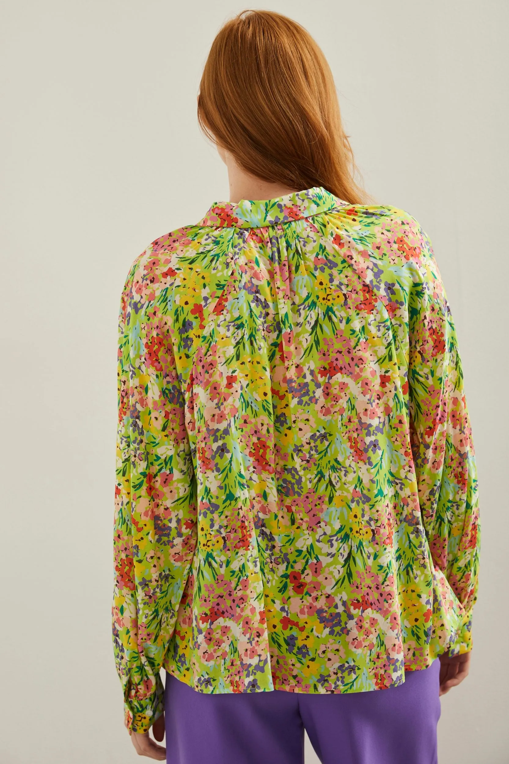 Oversized blouse with floral print