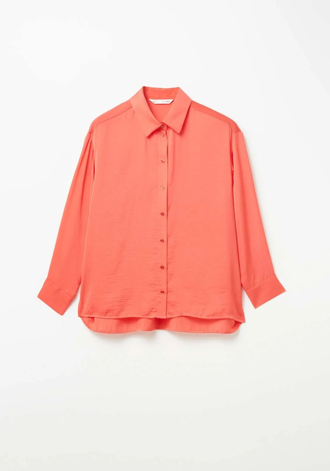 Oversized Satin Shirt - Red