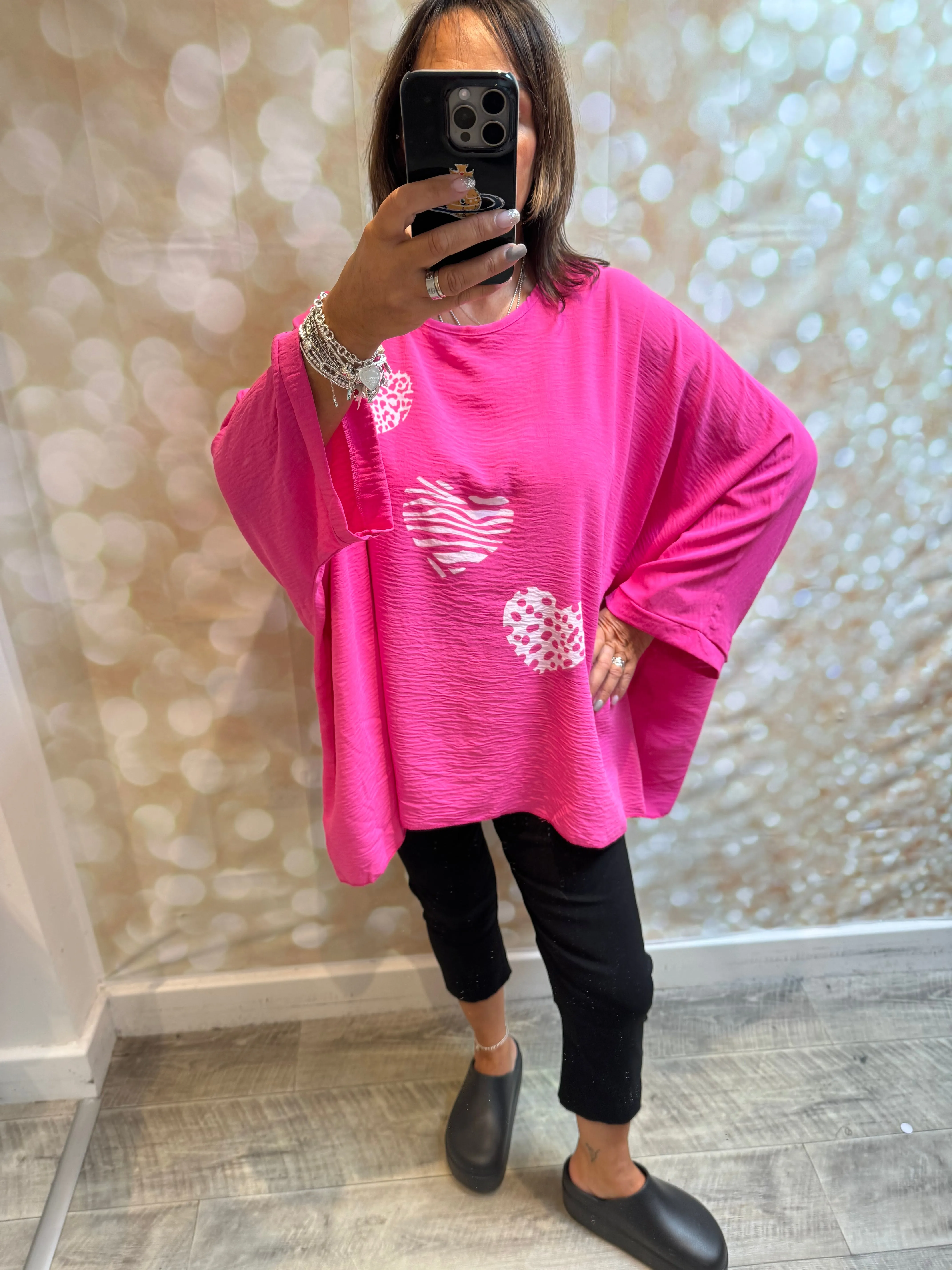 Oversized Triple Heart Top