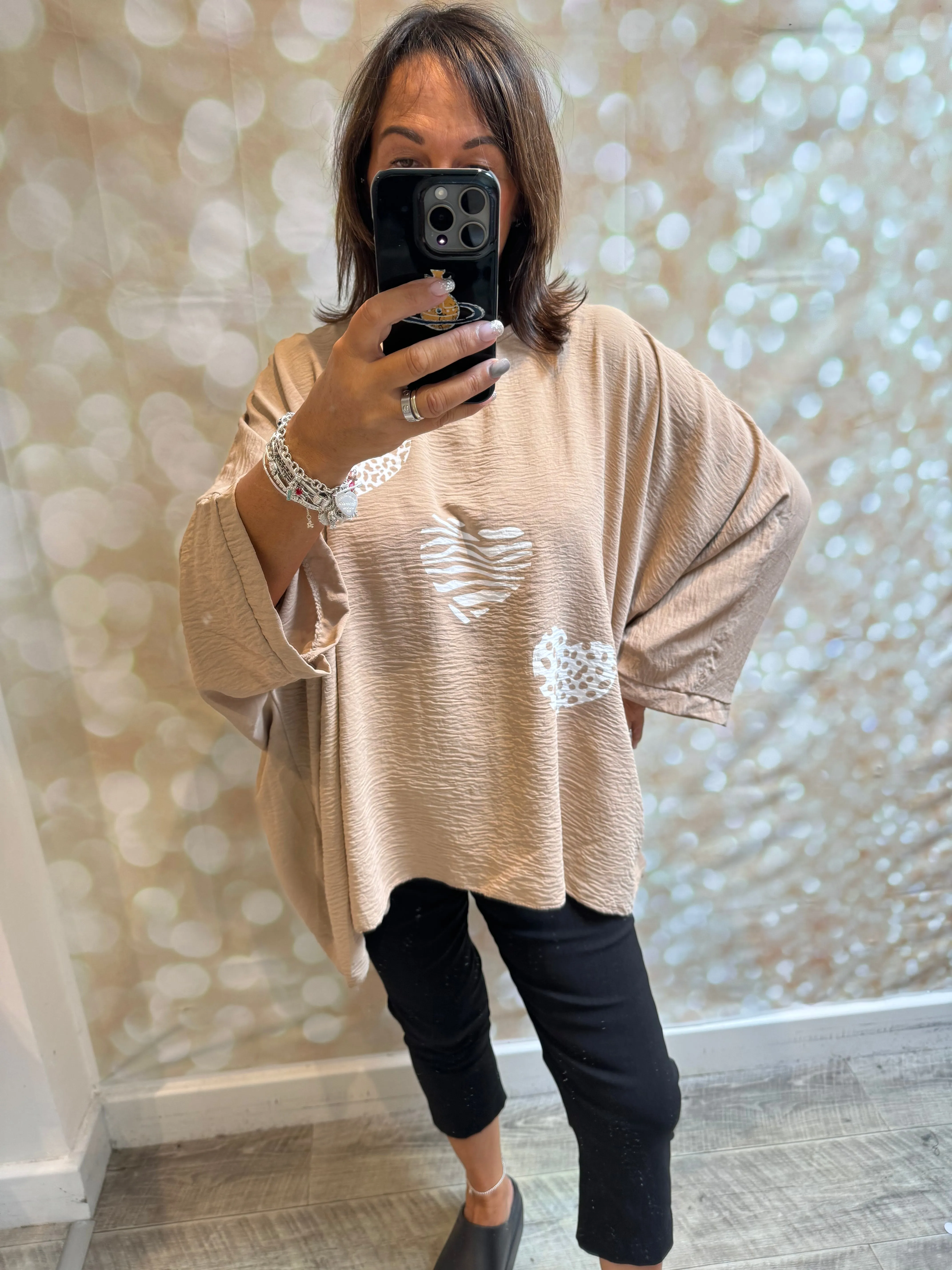 Oversized Triple Heart Top