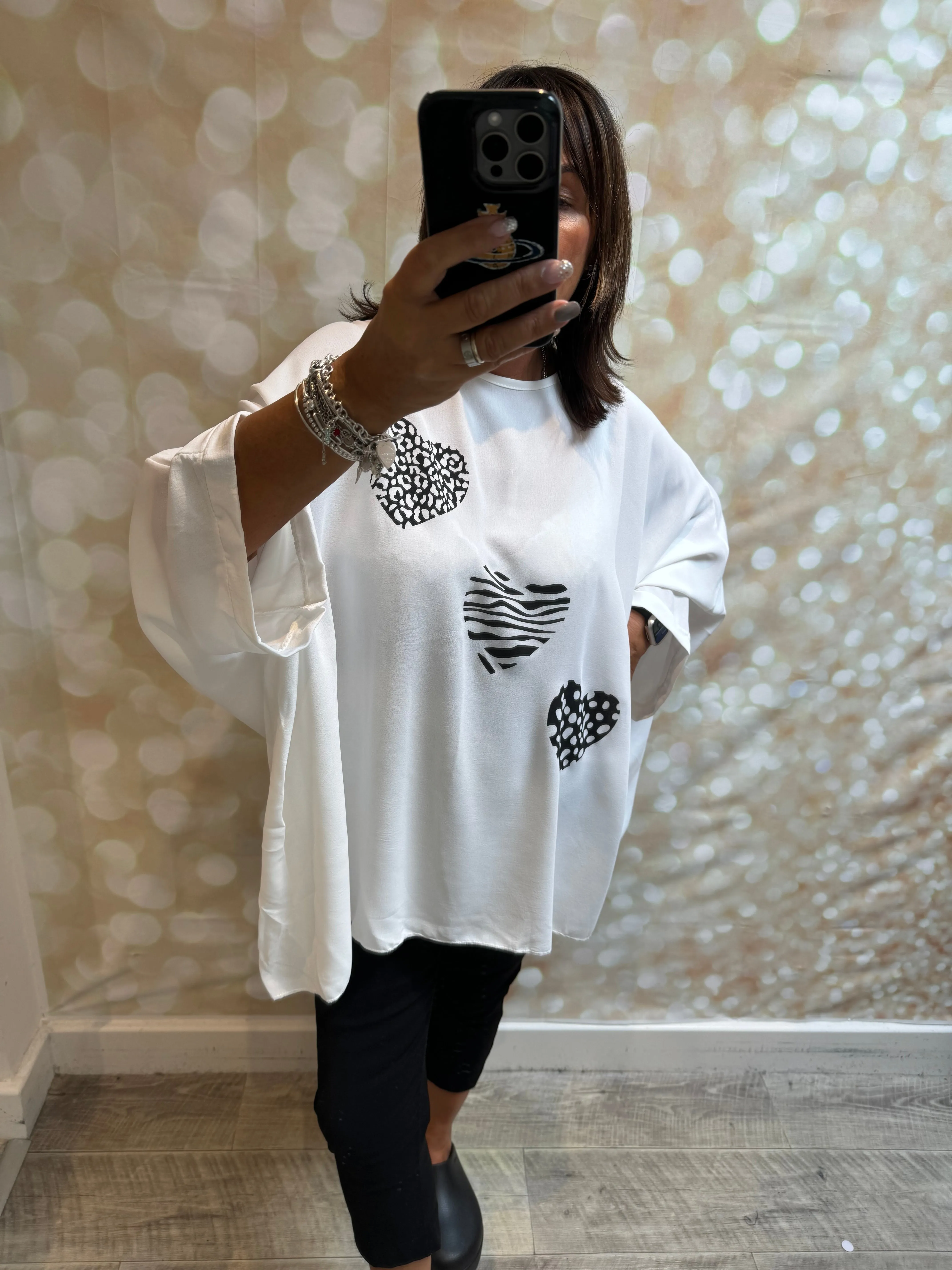 Oversized Triple Heart Top