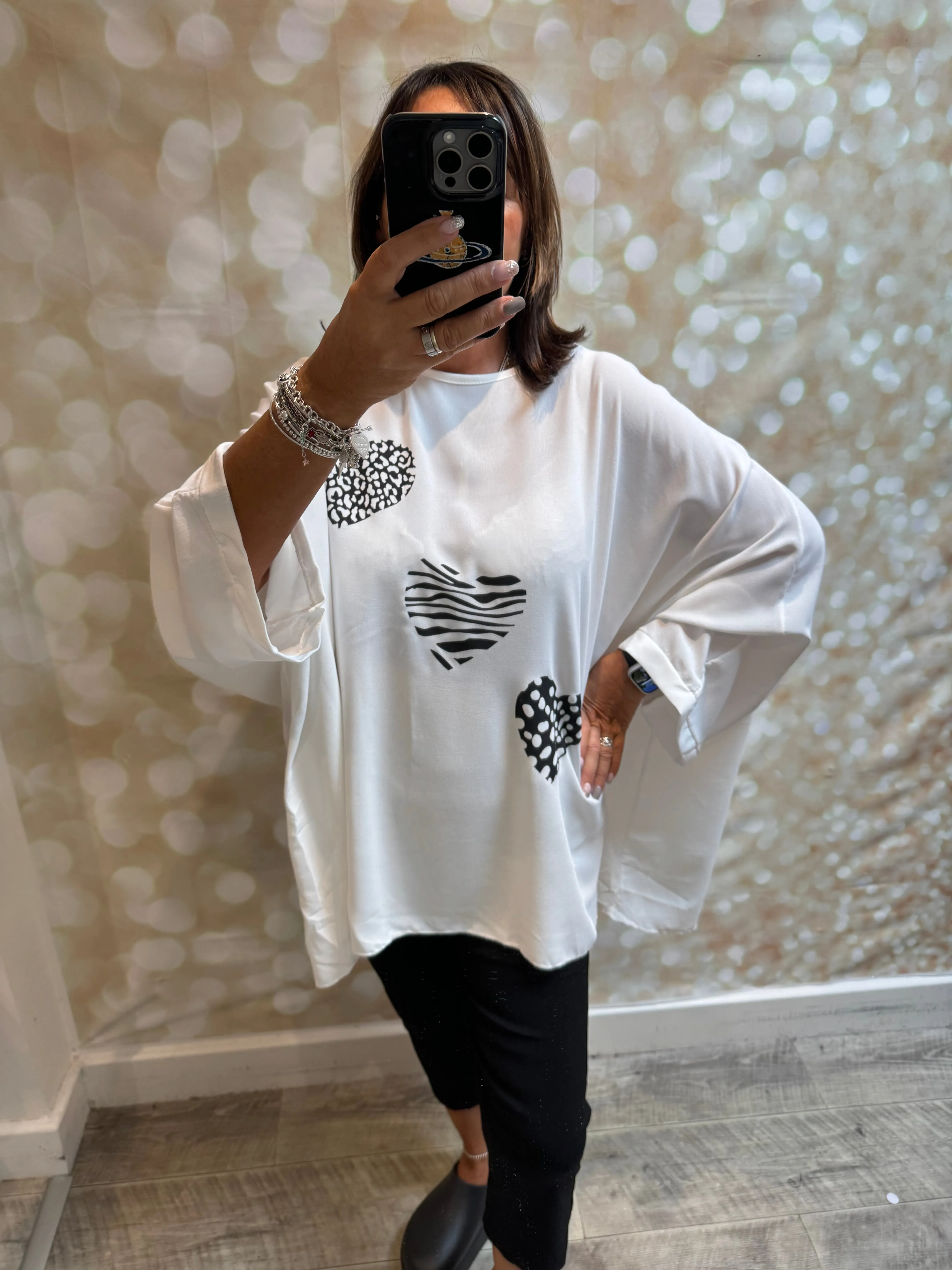 Oversized Triple Heart Top