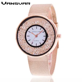 Steel Rose Gold & Silver Band  Luxury Women Watches