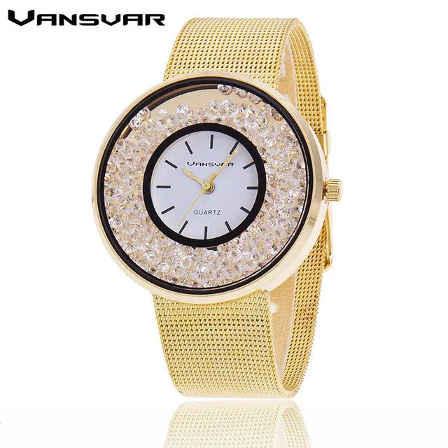 Steel Rose Gold & Silver Band  Luxury Women Watches