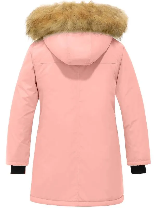 ZSHOW Girls Insulated Long Puffer Jacket with Hood - Warm Winter Parka Coat